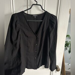Madewell Black Longsleeve Blouse (00)